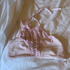 pac sun light pink bikini top